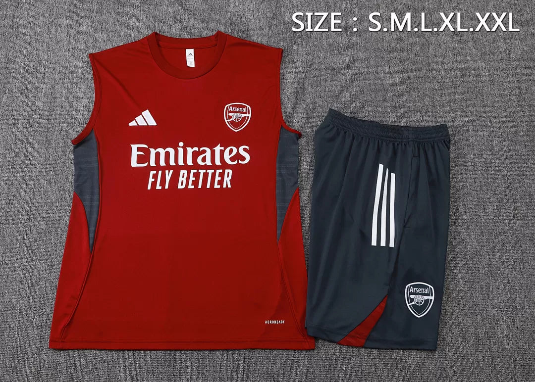 Completino Canottiera Arsenal 2025/26 Uomo Rosso | Kit Allenamento