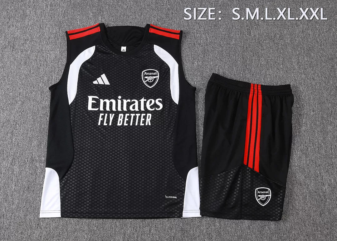 Completino Canottiera Arsenal 26/27 Uomo Nero | Kit Allenamento