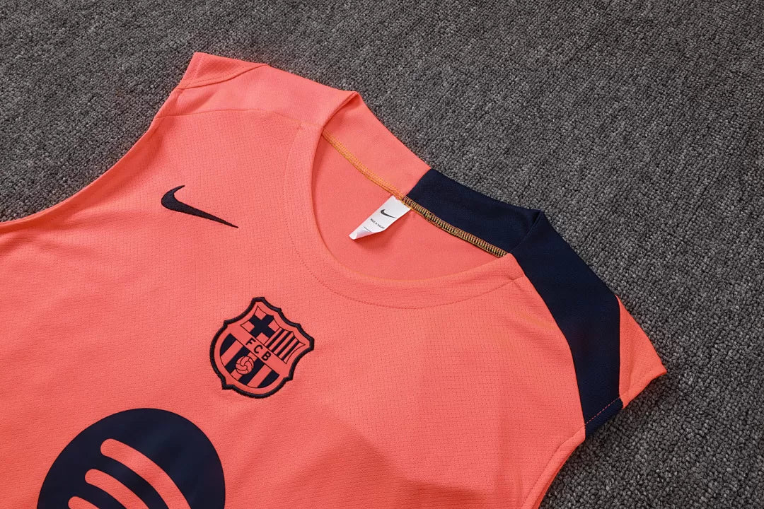 Completino Canottiera Barcelona 2025/26 Uomo Arancione | Kit Allenamento
