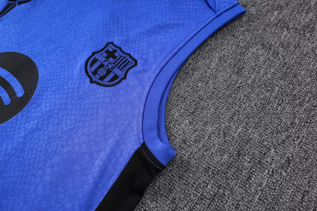 Completino Canottiera Barcelona 2025/26 Uomo Blu | Kit Allenamento
