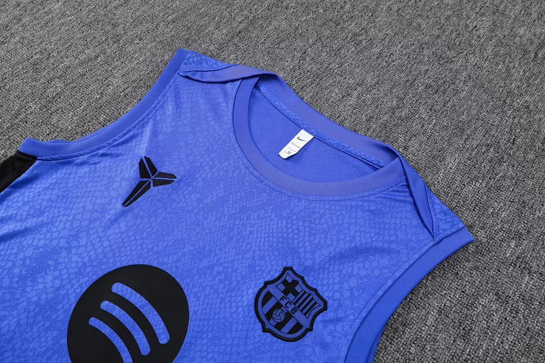 Completino Canottiera Barcelona 2025/26 Uomo Blu | Kit Allenamento