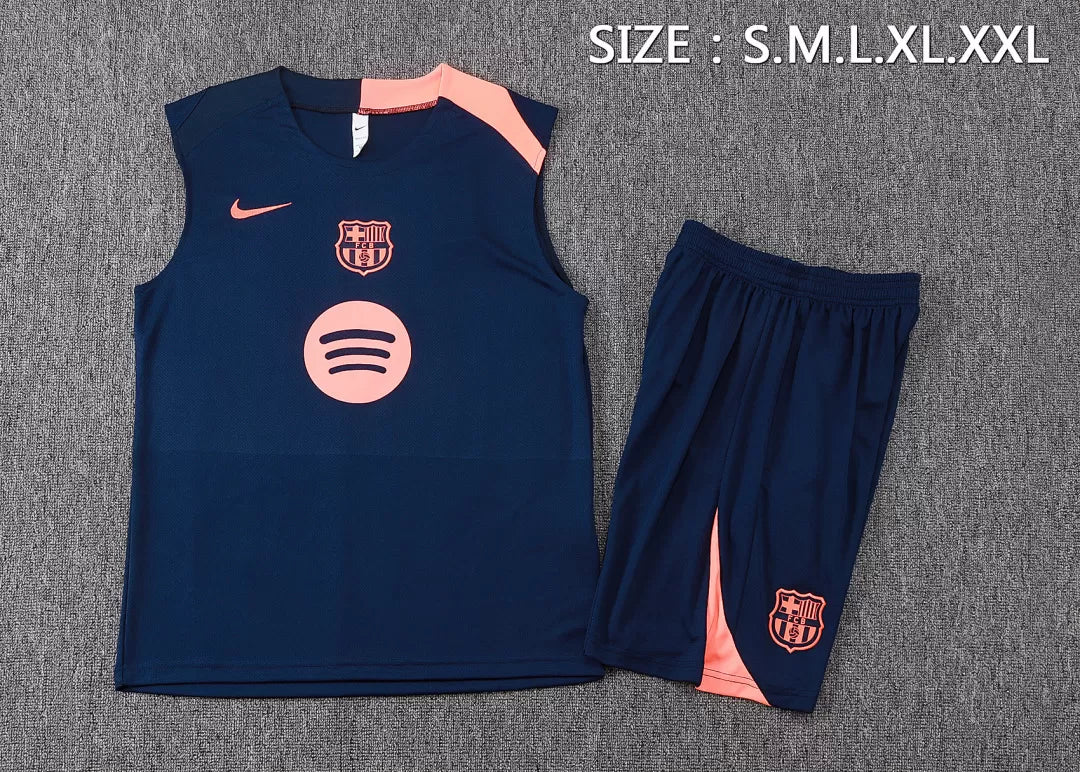 Completino Canottiera Barcelona 2025/26 Uomo Blu Navy | Kit Allenamento
