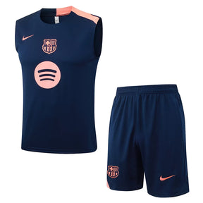 Completino Canottiera Barcelona 2025/26 Uomo Blu Navy | Kit Allenamento
