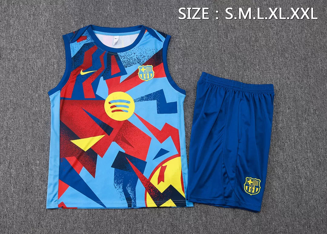 Completino Canottiera Barcelona 2025/26 Uomo Multicolor | Kit Allenamento