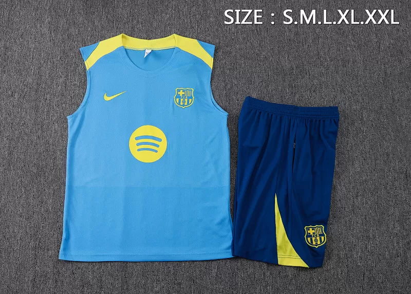 Completino Canottiera Barcelona 25/26 Uomo Azzurro | Kit Allenamento