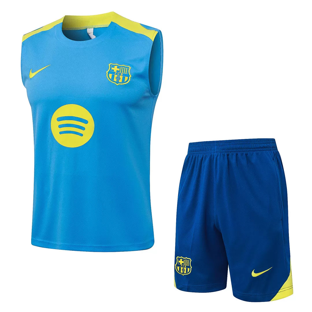 Completino Canottiera Barcelona 25/26 Uomo Azzurro | Kit Allenamento