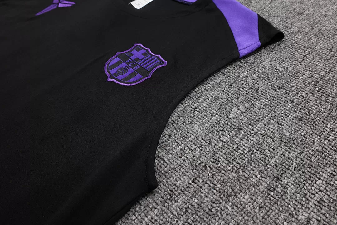 Completino Canottiera Barcelona 25/26 Uomo Nero Viola | Kit Allenamento