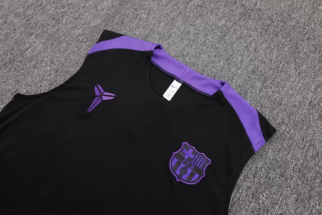 Completino Canottiera Barcelona 25/26 Uomo Nero Viola | Kit Allenamento