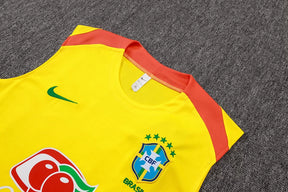 Completino Canottiera Brasile 2025/26 Uomo Giallo | Kit Allenamento