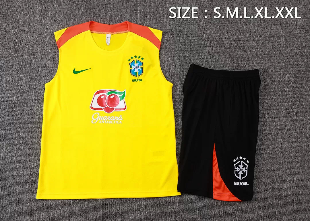 Completino Canottiera Brasile 2025/26 Uomo Giallo | Kit Allenamento