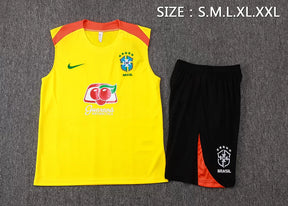 Completino Canottiera Brasile 2025/26 Uomo Giallo | Kit Allenamento