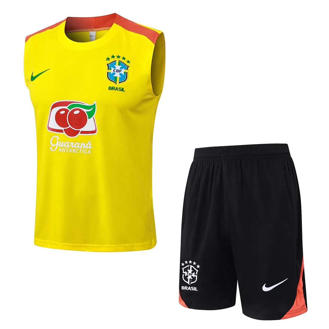 Completino Canottiera Brasile 2025/26 Uomo Giallo | Kit Allenamento