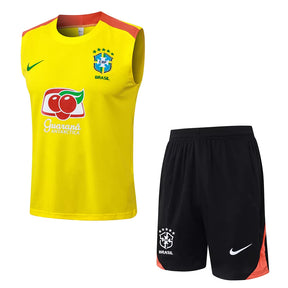 Completino Canottiera Brasile 2025/26 Uomo Giallo | Kit Allenamento