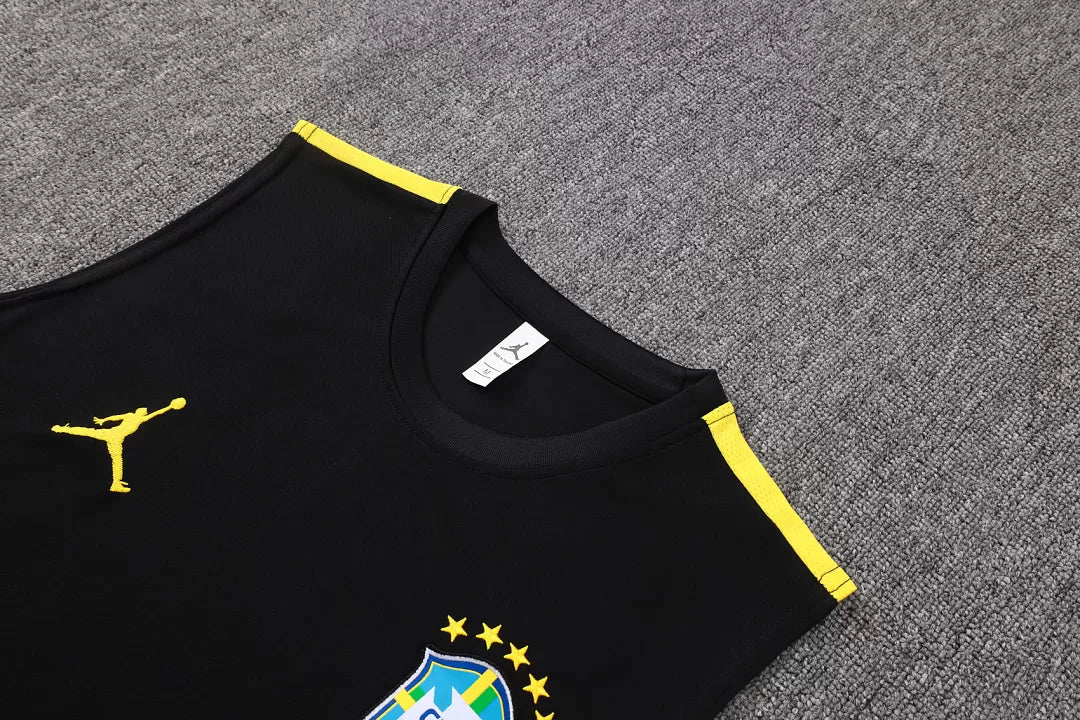 Completino Canottiera Brasile 26/27 Uomo Nero Giallo | Kit Allenamento