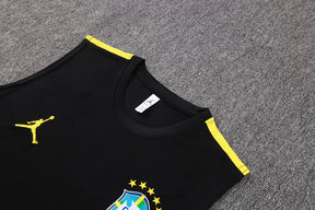 Completino Canottiera Brasile 26/27 Uomo Nero Giallo | Kit Allenamento