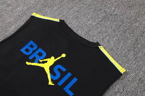 Completino Canottiera Brasile 26/27 Uomo Nero Giallo | Kit Allenamento