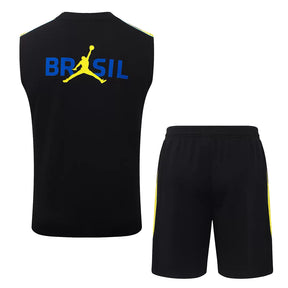 Completino Canottiera Brasile 26/27 Uomo Nero Giallo | Kit Allenamento
