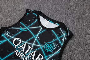 Completino Canottiera Inter Milan 25/26 Uomo Nero Neon | Kit Allenamento
