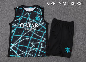 Completino Canottiera Inter Milan 25/26 Uomo Nero Neon | Kit Allenamento