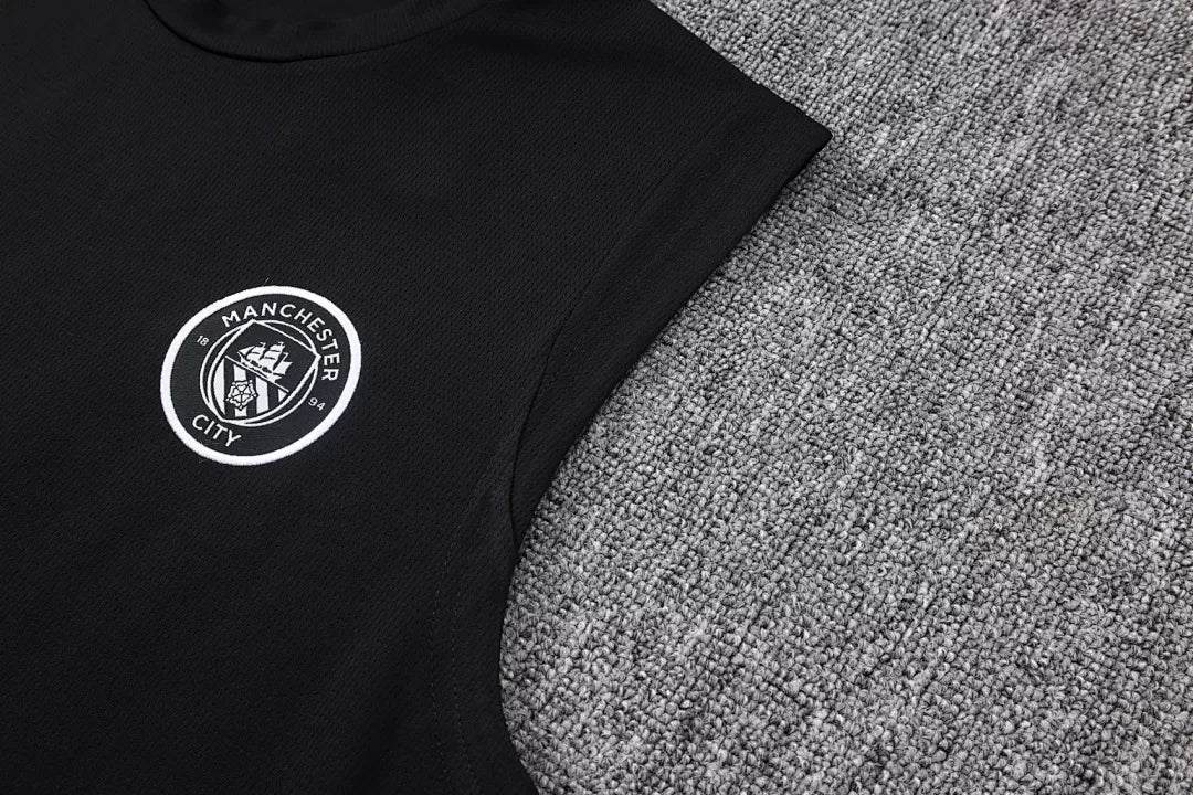 Completino Canottiera Manchester City 2025/26 Uomo Nero | Kit Allenamento
