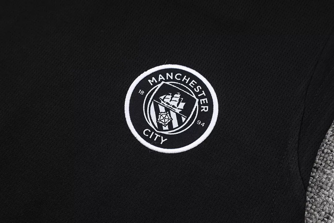 Completino Canottiera Manchester City 2025/26 Uomo Nero | Kit Allenamento