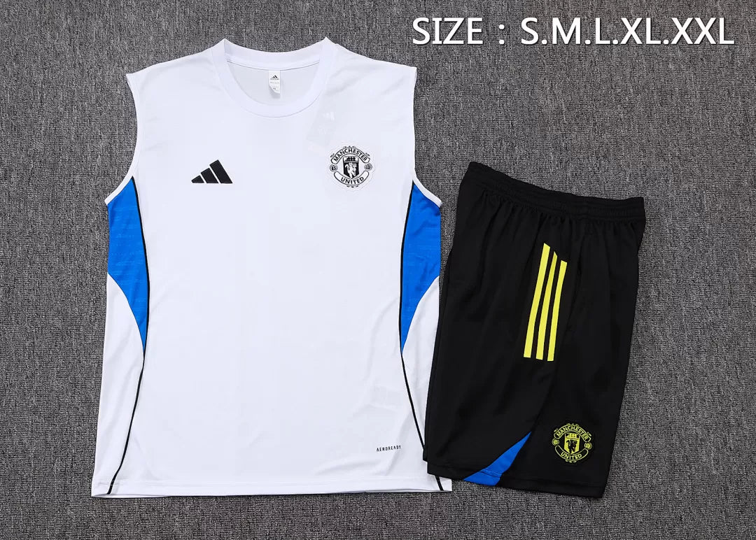 Completino Canottiera Manchester United 25/26 Uomo Bianco | Kit Allenamento