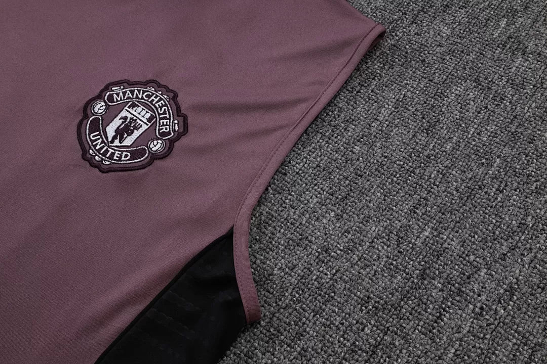 Completino Canottiera Manchester United 25/26 Uomo Bordeaux | Kit Allenamento