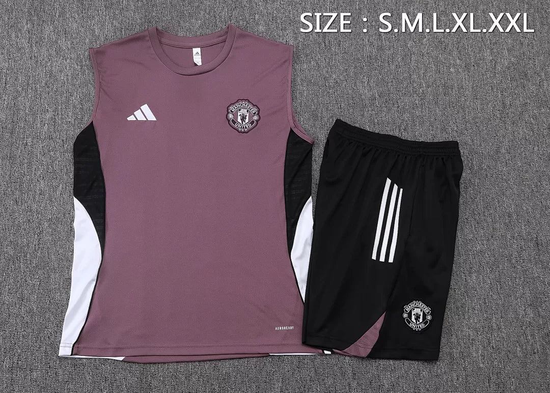 Completino Canottiera Manchester United 25/26 Uomo Bordeaux | Kit Allenamento