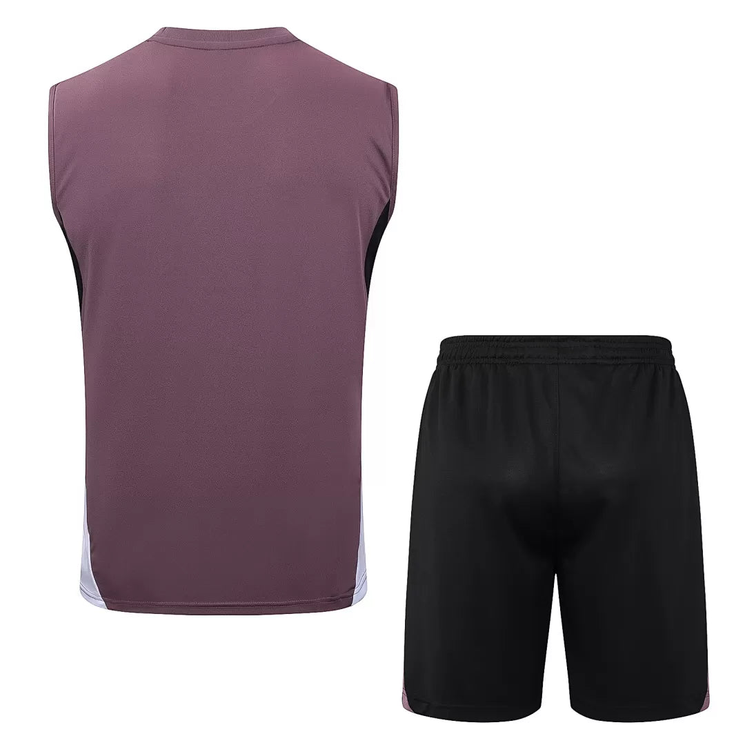 Completino Canottiera Manchester United 25/26 Uomo Bordeaux | Kit Allenamento