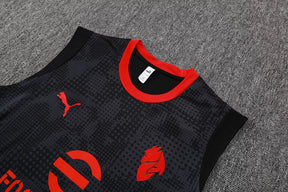 Completino Canottiera Milan 2025/26 Uomo Nero | Kit Allenamento