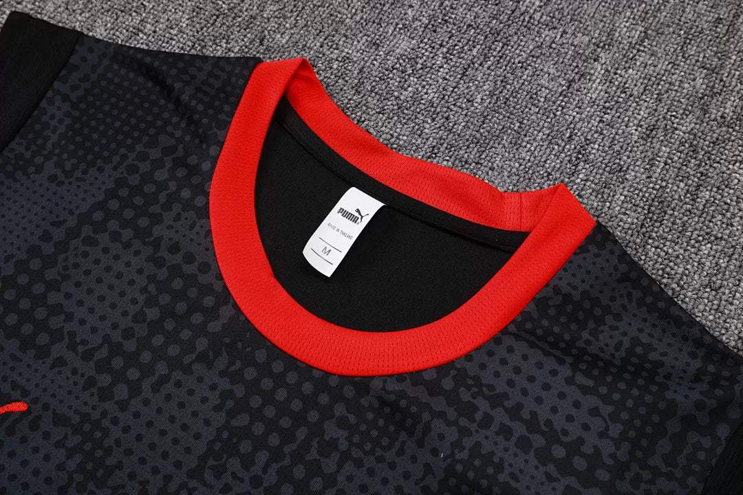 Completino Canottiera Milan 2025/26 Uomo Nero | Kit Allenamento