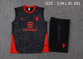 Completino Canottiera Milan 2025/26 Uomo Nero | Kit Allenamento