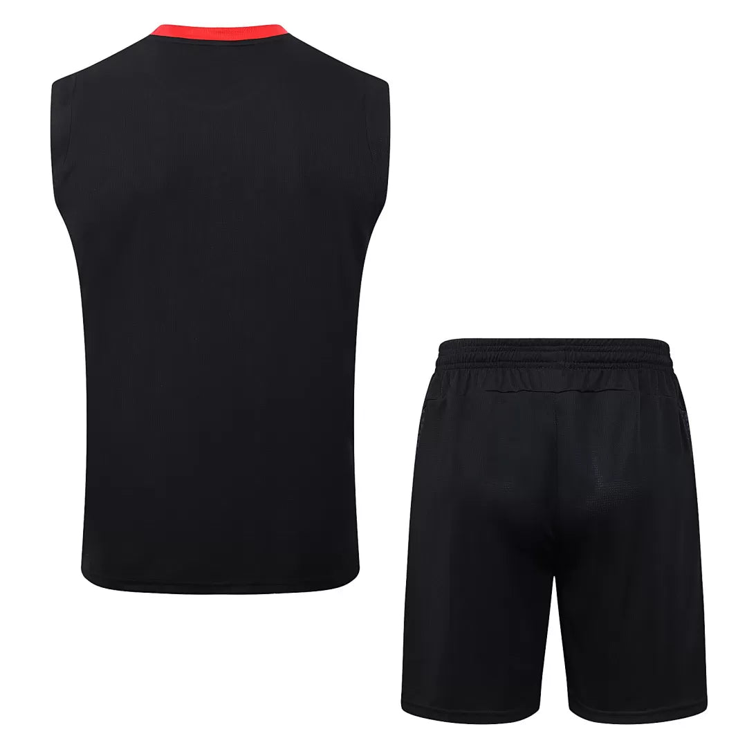 Completino Canottiera Milan 2025/26 Uomo Nero | Kit Allenamento