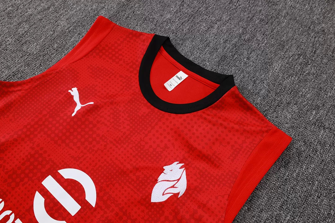 Completino Canottiera Milan 2025/26 Uomo Rosso | Kit Allenamento