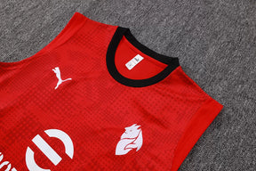 Completino Canottiera Milan 2025/26 Uomo Rosso | Kit Allenamento