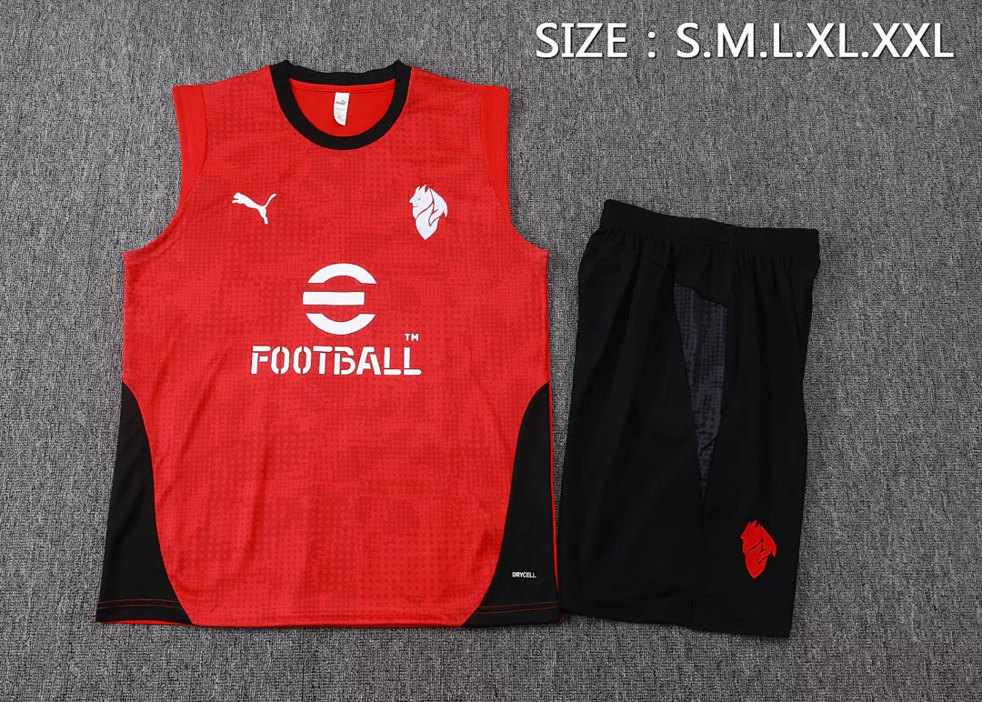 Completino Canottiera Milan 2025/26 Uomo Rosso | Kit Allenamento