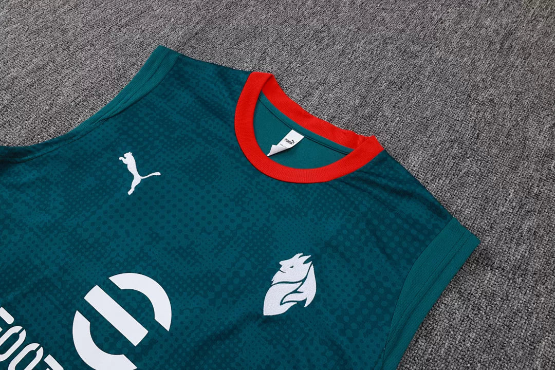 Completino Canottiera Milan 2025/26 Uomo Verde | Kit Allenamento