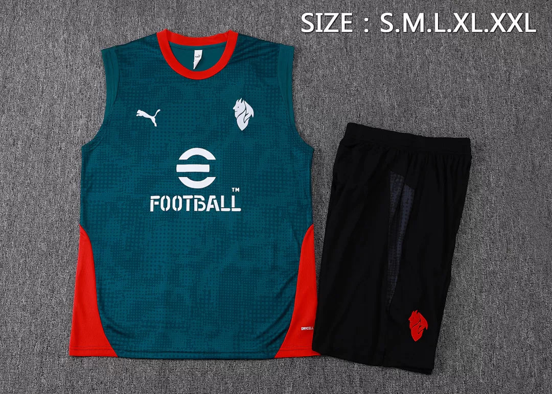 Completino Canottiera Milan 2025/26 Uomo Verde | Kit Allenamento