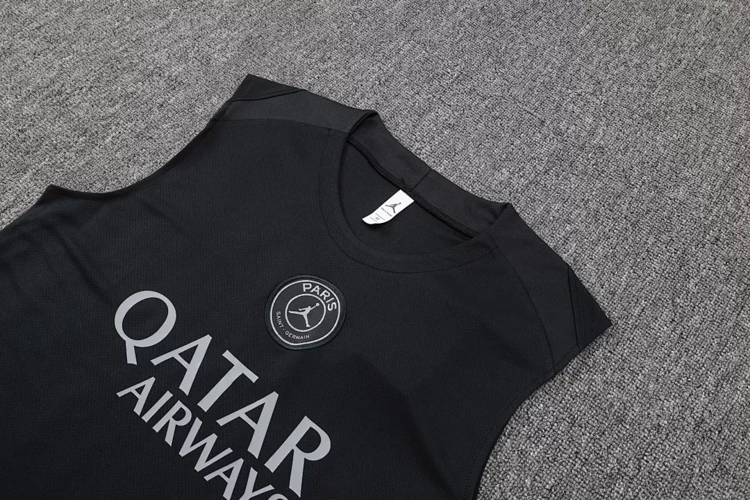Completino Canottiera PSG 2025/26 Uomo Nero | Kit Allenamento