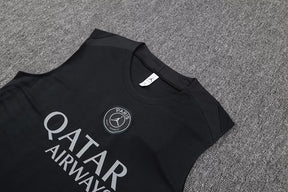 Completino Canottiera PSG 2025/26 Uomo Nero | Kit Allenamento