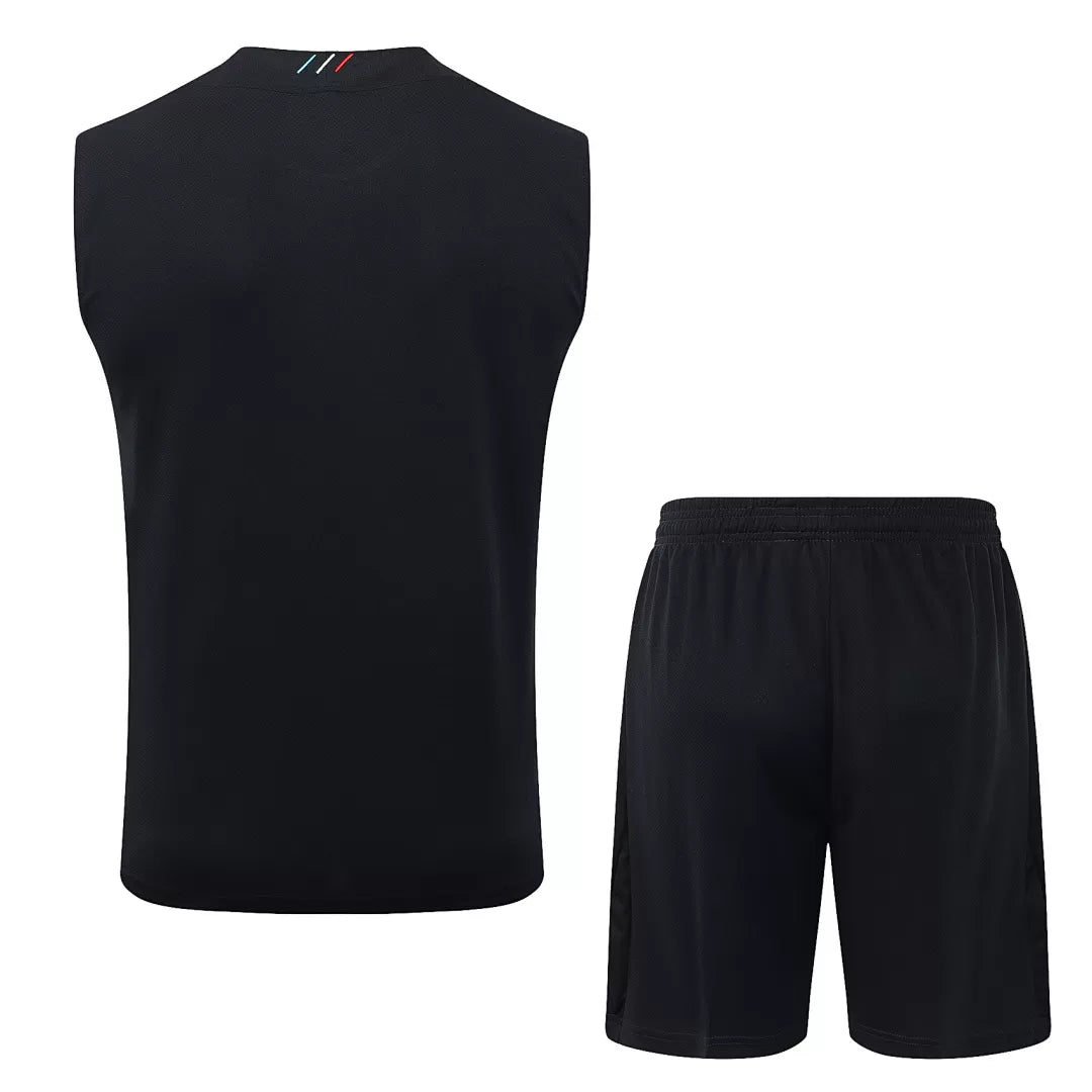 Completino Canottiera PSG 2025/26 Uomo Nero | Kit Allenamento