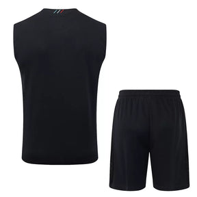 Completino Canottiera PSG 2025/26 Uomo Nero | Kit Allenamento