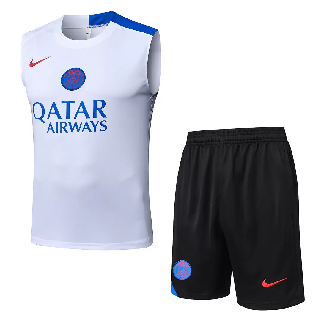 Completino Canottiera Paris 2025/26 Uomo Bianco | Kit Allenamento