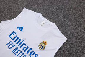 Completino Canottiera Real Madrid 25/26 Uomo Bianco Azzurro | Kit Allenamento