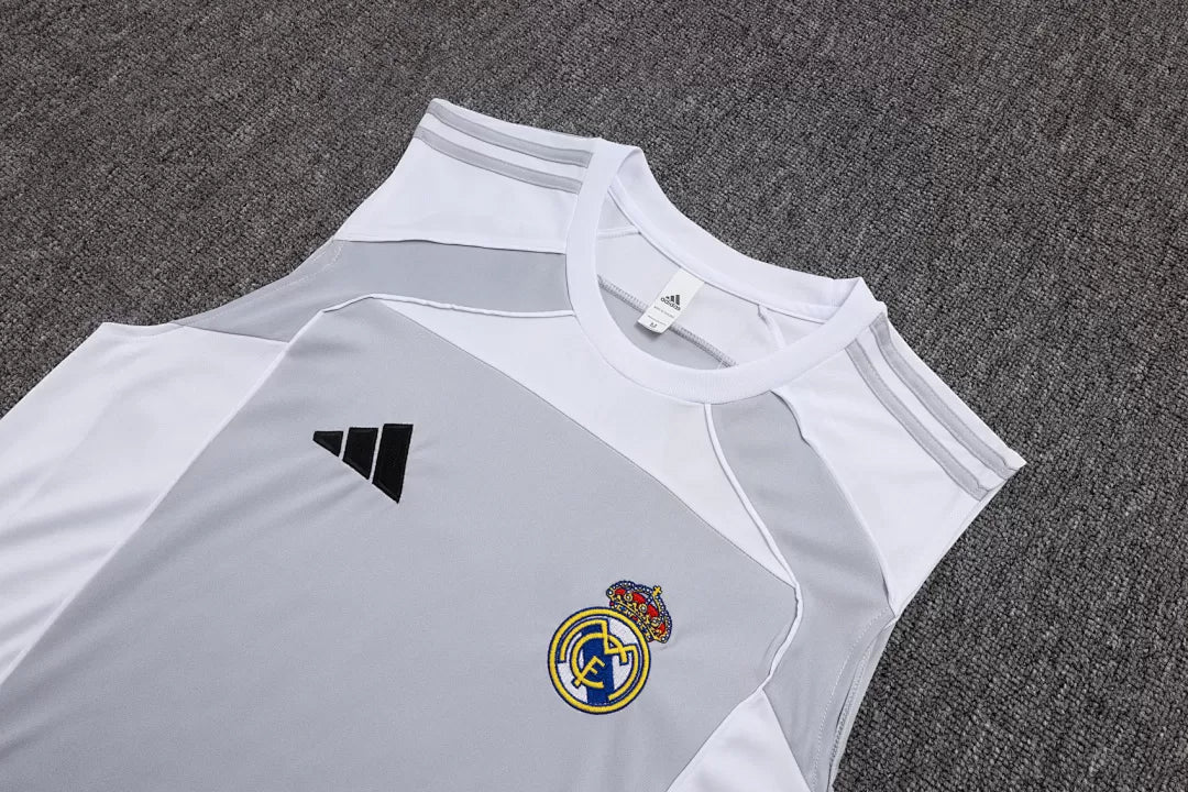 Completino Canottiera Real Madrid 25/26 Uomo Grigio | Kit Allenamento