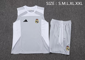 Completino Canottiera Real Madrid 25/26 Uomo Grigio | Kit Allenamento