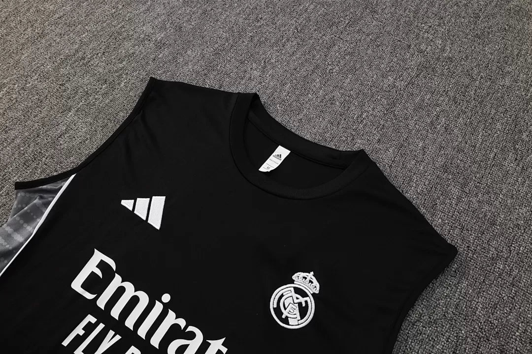 Completino Canottiera Real Madrid 25/26 Uomo Nero | Kit Allenamento