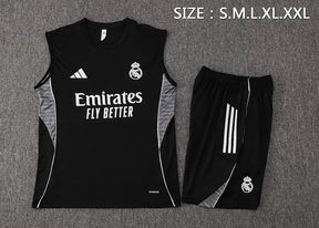 Completino Canottiera Real Madrid 25/26 Uomo Nero | Kit Allenamento