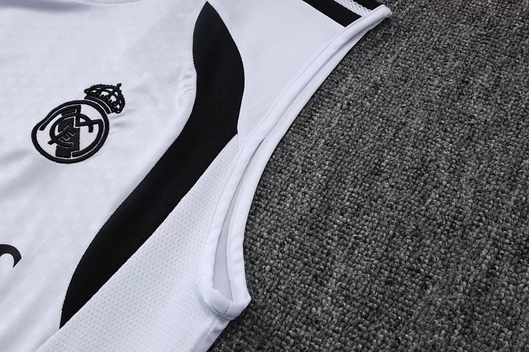Completino Canottiera Real Madrid 26/27 Uomo Bianco | Kit Allenamento