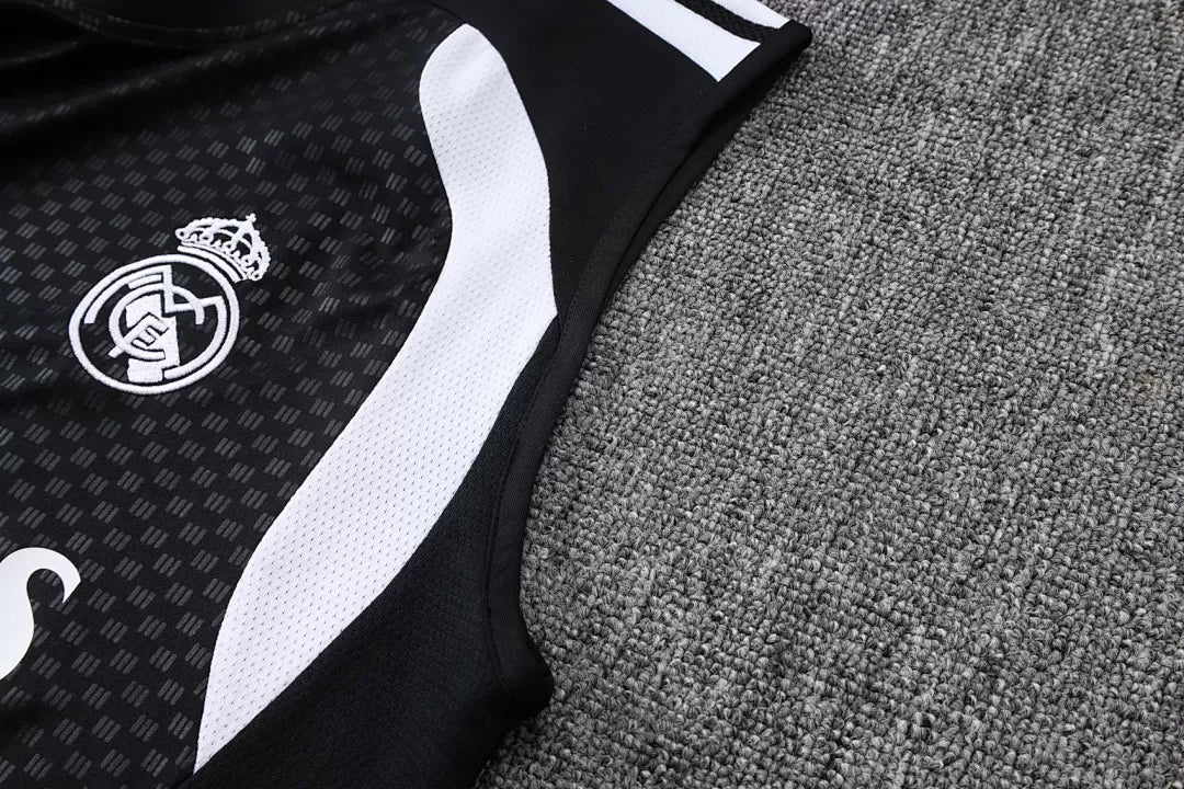 Completino Canottiera Real Madrid 26/27 Uomo Nero | Kit Allenamento
